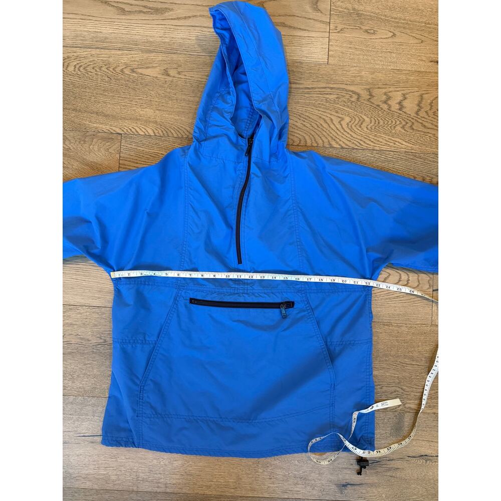 Vintage L.L.Bean Blue Nylon Anorak Hooded Pullover Windbreaker L